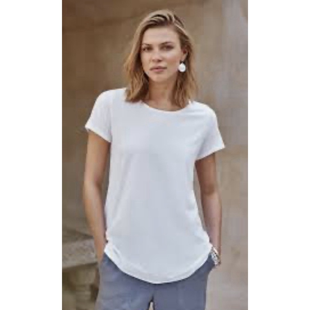 Pure Jill J Jill Pima Scoop Neck Tee Short Sleeve White 4X Top T-shirt Tunic New